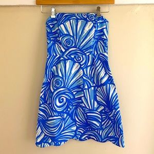 NWT Vineyard Vines Strapless Dress in Nautilus print